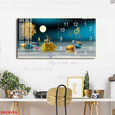 Download file gốc File tranh đồng hồ tráng gương DH3059 (độ nét cao)