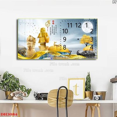 File tranh File tranh đồng hồ tráng gương DH3084 (gốc) chủ đề tĩnh vật