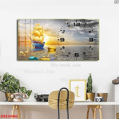 Download file File tranh đồng hồ tráng gương DH3086 (gốc) cho xưởng in