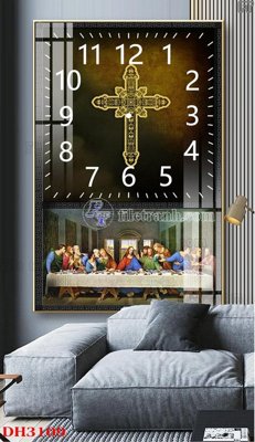 Hình ảnh file gốc in lụa File tranh đồng hồ tráng gương DH3109