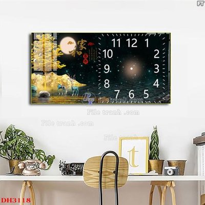 Mua file tranh gốc File tranh đồng hồ tráng gương DH3118 tại Filetranh.com