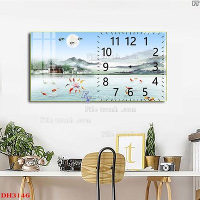Tải file File tranh đồng hồ tráng gương DH3146 (ảnh gốc) in gạch 3D