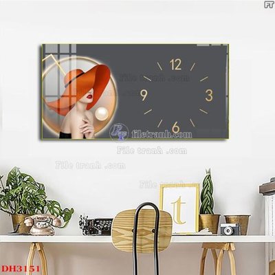 File tranh gốc File tranh đồng hồ tráng gương DH3151 (sắc nét từng chi tiết)