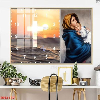 Tải file gốc File tranh đồng hồ tráng gương DH3157 (in khổ lớn) không mờ