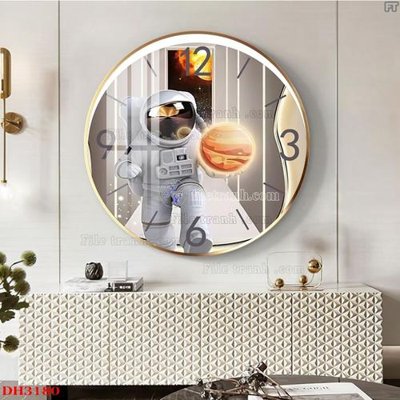 Tải file tranh gốc File tranh đồng hồ tráng gương DH3180 chất lượng cao