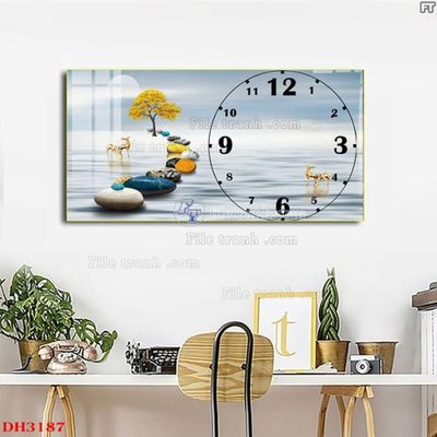 File PSD File tranh đồng hồ tráng gương DH3187 (bản gốc) độ phân giải cao