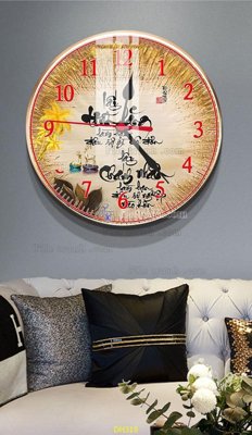 File gốc File tranh đồng hồ tráng gương DH319 (in lụa) hoa văn cổ điển