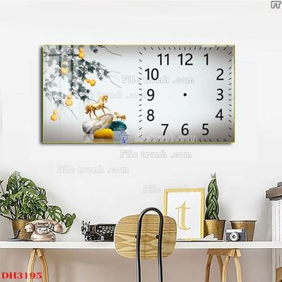 Tải file File tranh đồng hồ tráng gương DH3195 (gốc) làm file tranh quảng cáo