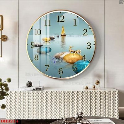 File PSD File tranh đồng hồ tráng gương DH3214 (bản gốc) cho nhà in