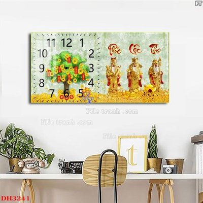 Cung cấp file tranh gốc File tranh đồng hồ tráng gương DH3241 độc quyền