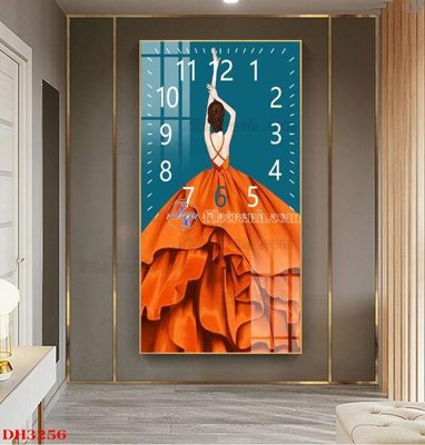 Download file gốc File tranh đồng hồ tráng gương DH3256 (in lụa) nghệ thuật