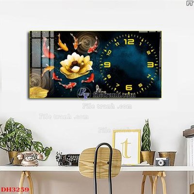 File ảnh File tranh đồng hồ tráng gương DH3259 (gốc) in quảng cáo ngoài trời
