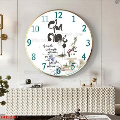 Mua file gốc File tranh đồng hồ tráng gương DH3280 (PSD) tại Filetranh.com