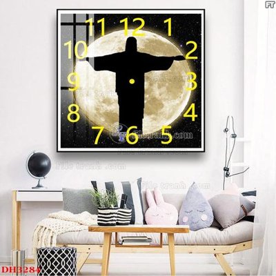 File in trần File tranh đồng hồ tráng gương DH3284 (bản gốc) trời sao