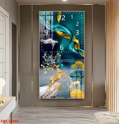 File tranh File tranh đồng hồ tráng gương DH3292 (gốc) in backlit film