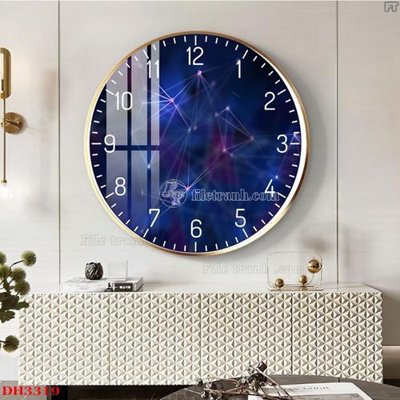 Hình ảnh file gốc File tranh đồng hồ tráng gương DH3319 cho in UV