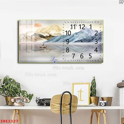 File ảnh File tranh đồng hồ tráng gương DH3327 (gốc) in quảng cáo ngoài trời
