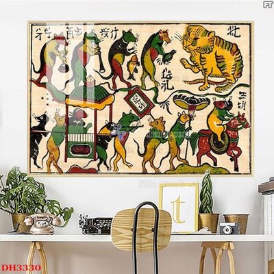 File in ấn File tranh đồng hồ tráng gương DH3330 (bản gốc) cao cấp