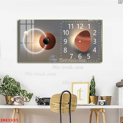 Tải file File tranh đồng hồ tráng gương DH3335 (gốc) in ấn chất lượng
