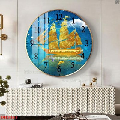 File in lụa File tranh đồng hồ tráng gương DH3341 (hoa văn) File tranh đồng hồ tráng gương DH3341