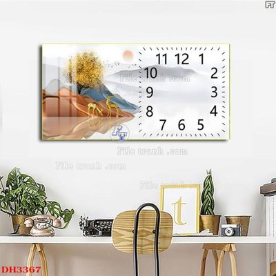 Tệp tin gốc File tranh đồng hồ tráng gương DH3367 (dùng cho in) File tranh đồng hồ tráng gương DH3367