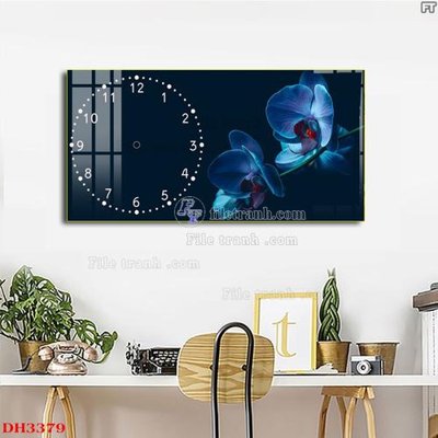 File tranh File tranh đồng hồ tráng gương DH3379 (bản gốc) treo phòng ăn