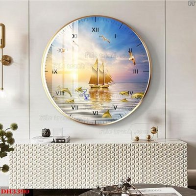 File gốc File tranh đồng hồ tráng gương DH3390 (cho in UV) siêu nét