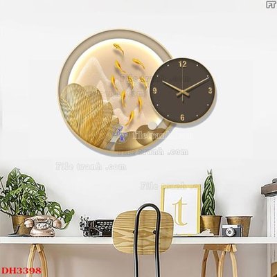 File gốc File tranh đồng hồ tráng gương DH3398 (in tráng gương) ốp tường