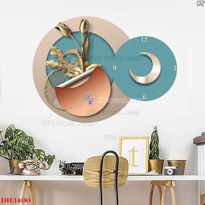 File gốc File tranh đồng hồ tráng gương DH3400 (chuẩn CMYK) cho nhà in
