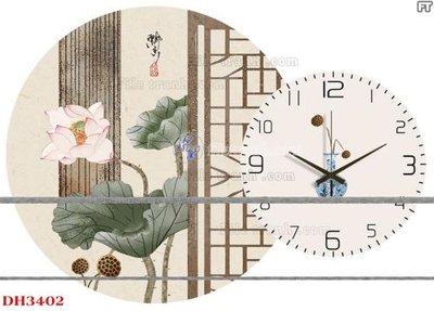 File in mica File tranh đồng hồ tráng gương DH3402 (ảnh gốc) đẹp