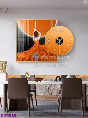 Tải file File tranh đồng hồ tráng gương kiểu mới DH4010 (ảnh gốc) in gạch 3D