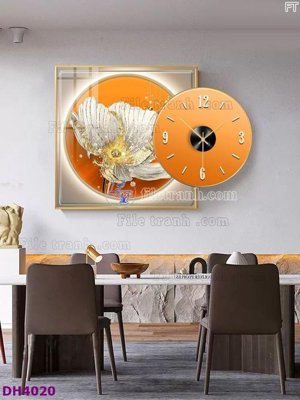 File gốc File tranh đồng hồ tráng gương kiểu mới DH4020 (in 3D) nghệ thuật