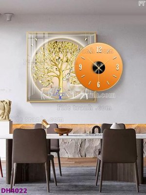 File PSD File tranh đồng hồ tráng gương kiểu mới DH4022 (gốc) cho designer