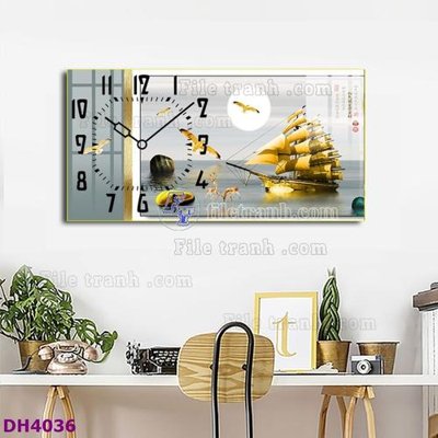 File PSD File tranh đồng hồ tráng gương hươu nai hiện đại FDH4036 (bản gốc) chất lượng nhất