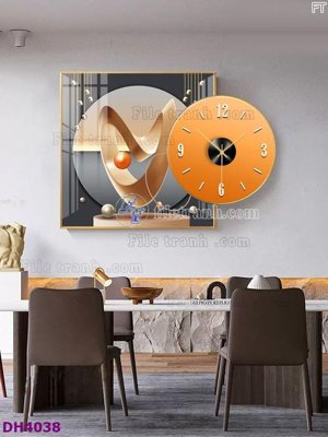 File gốc File tranh đồng hồ tráng gương kiểu mới DH4038 (trang trí) cho phòng khách