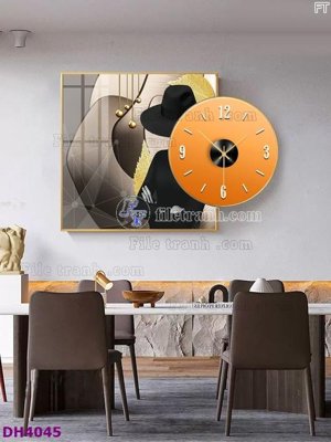 File gốc File tranh đồng hồ tráng gương kiểu mới DH4045 (PNG) trong suốt (transparent)
