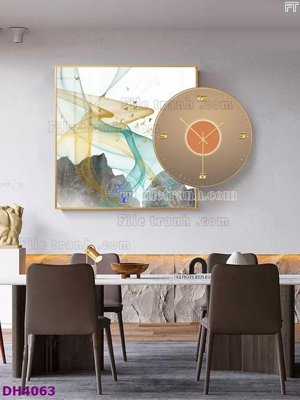 File gốc File tranh đồng hồ tráng gương kiểu mới DH4063 (dành cho quảng cáo)
