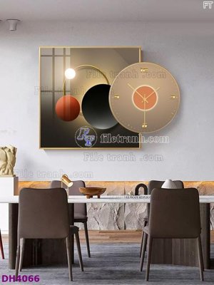 File ảnh File tranh đồng hồ tráng gương kiểu mới DH4066 (gốc) cho trang trí nội thất