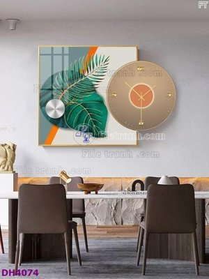 File PSD File tranh đồng hồ tráng gương kiểu mới DH4074 (gốc) cho designer