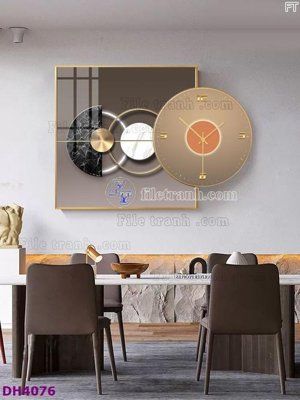 Mua file tranh gốc File tranh đồng hồ tráng gương kiểu mới DH4076 tại Filetranh.com