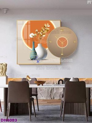 File gốc in mica File tranh đồng hồ tráng gương kiểu mới DH4083 chất lượng