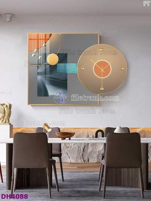 File gốc File tranh đồng hồ tráng gương kiểu mới DH4088 (thiết kế) cho in ấn