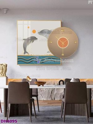 File PSD File tranh đồng hồ tráng gương kiểu mới DH4095 (bản gốc) độ phân giải cao