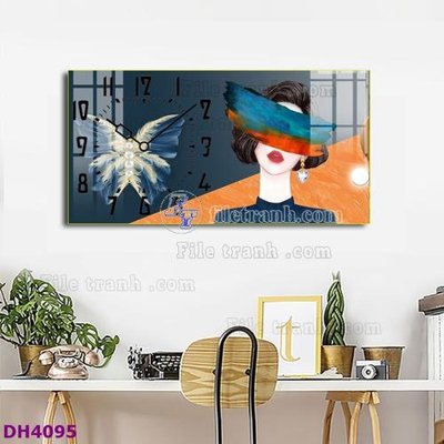 File PSD File tranh đồng hồ tráng gương hươu nai hiện đại FDH4095 (gốc) cho in quảng cáo