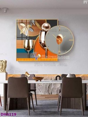 File gốc File tranh đồng hồ tráng gương kiểu mới DH4119 (chuẩn CMYK) cho nhà in