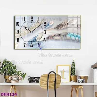 Download file File tranh đồng hồ tráng gương hươu nai hiện đại FDH4124 (chất lượng in ấn)