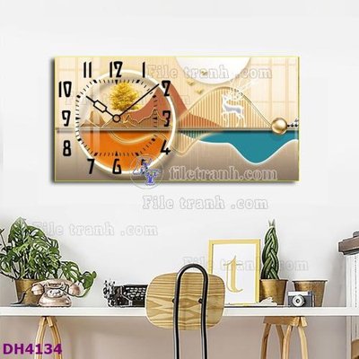 Tải file gốc File tranh đồng hồ tráng gương hươu nai hiện đại FDH4134 (bản PSD) còn layer