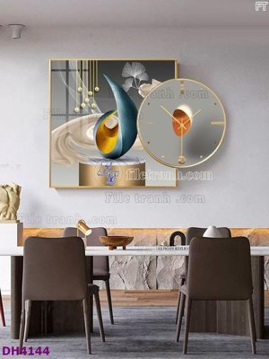 Tải file File tranh đồng hồ tráng gương kiểu mới DH4144 (gốc) in ấn ngay lập tức