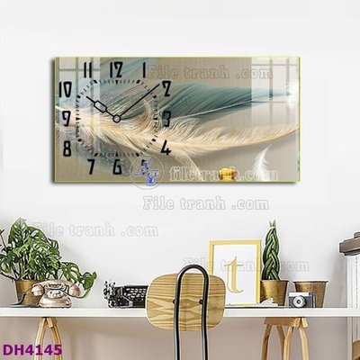 File tranh quảng cáo File tranh đồng hồ tráng gương hươu nai hiện đại FDH4145 (download file gốc)