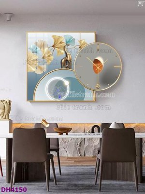 Tải file gốc File tranh đồng hồ tráng gương kiểu mới DH4150 (in khổ lớn) không mờ